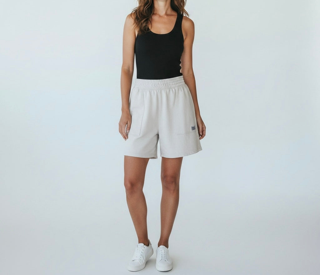 Cream Pull On Shorts