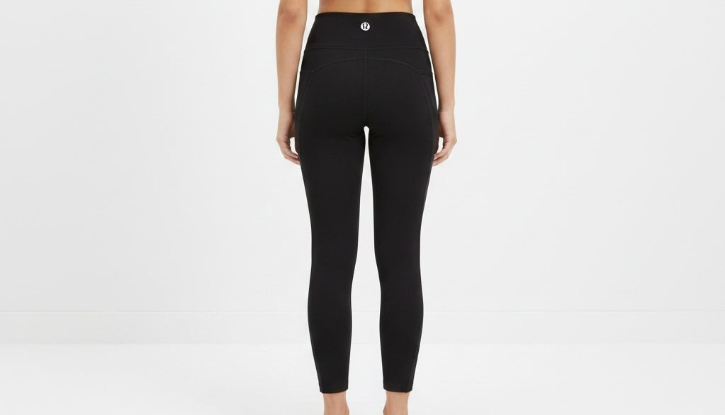 Black Ribbed Active Leggings