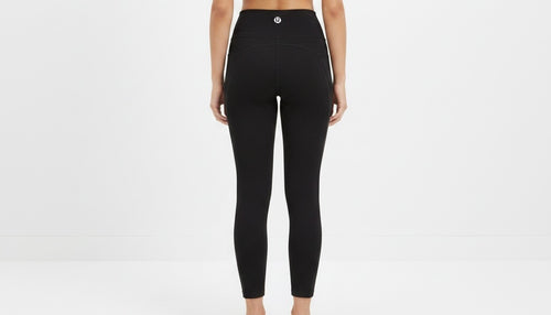 Black Ribbed Active Leggings