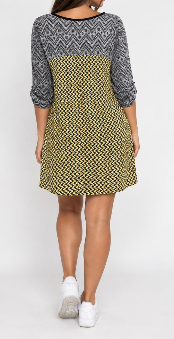 Patterned Shift Dress