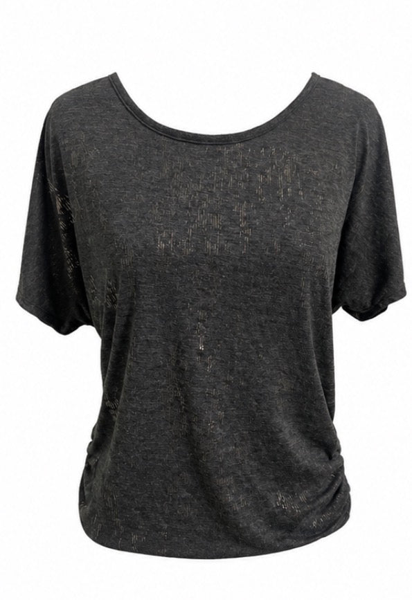 Charcoal Ruched Side Top