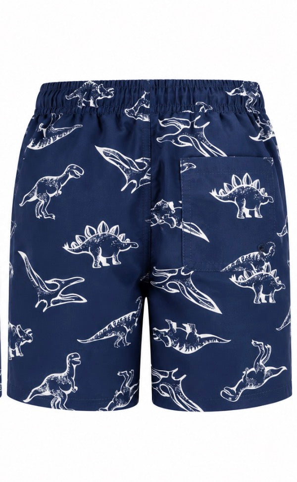 Navy Dinosaur Print Shorts