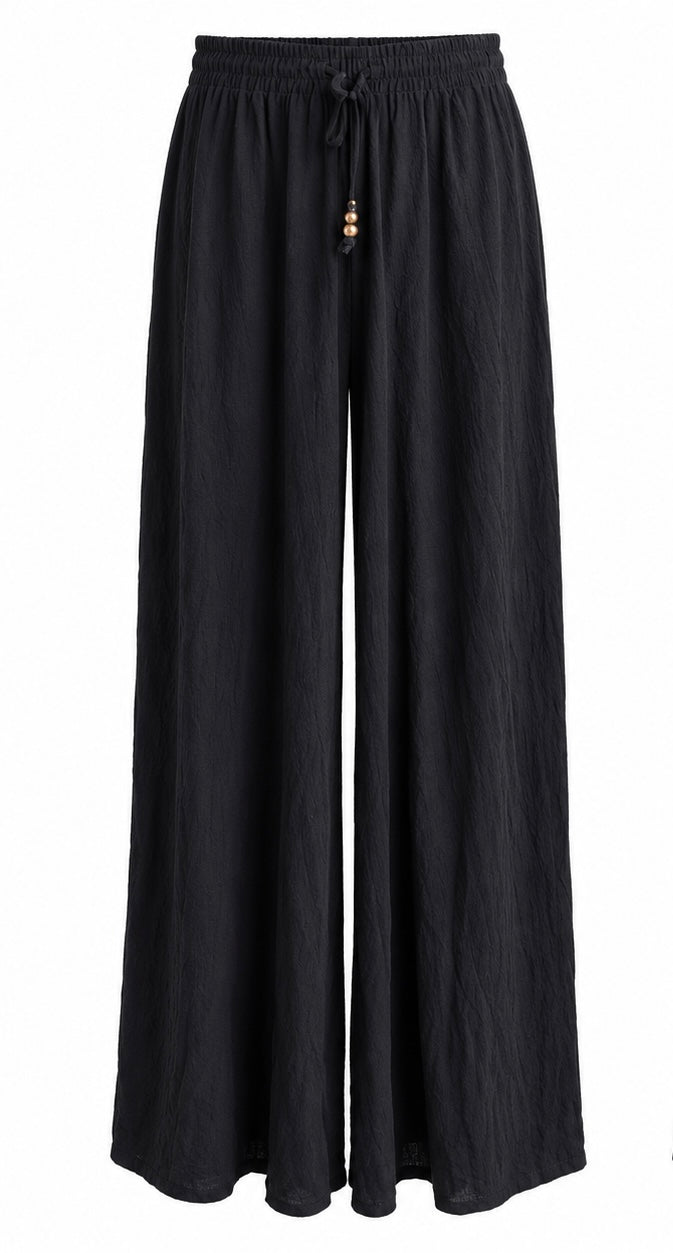 Black Split Leg Wide Leg Pants