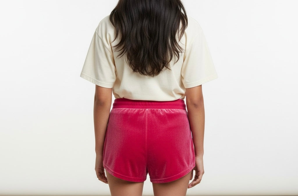 Hot Pink Velvet Shorts
