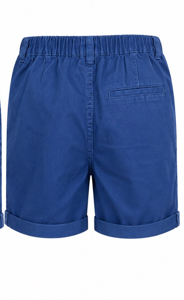 Blue Cuffed Chino Shorts
