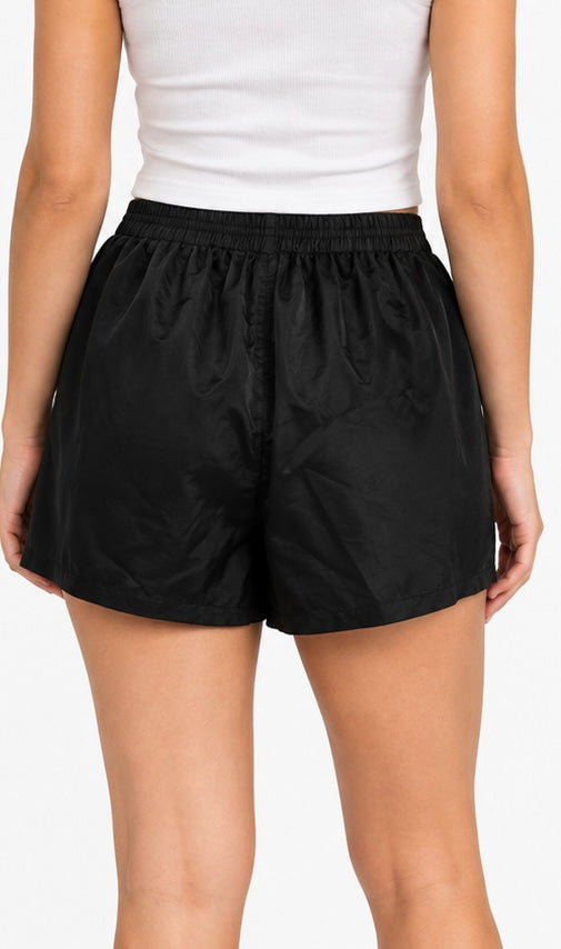 Black Satin Pyjama Shorts