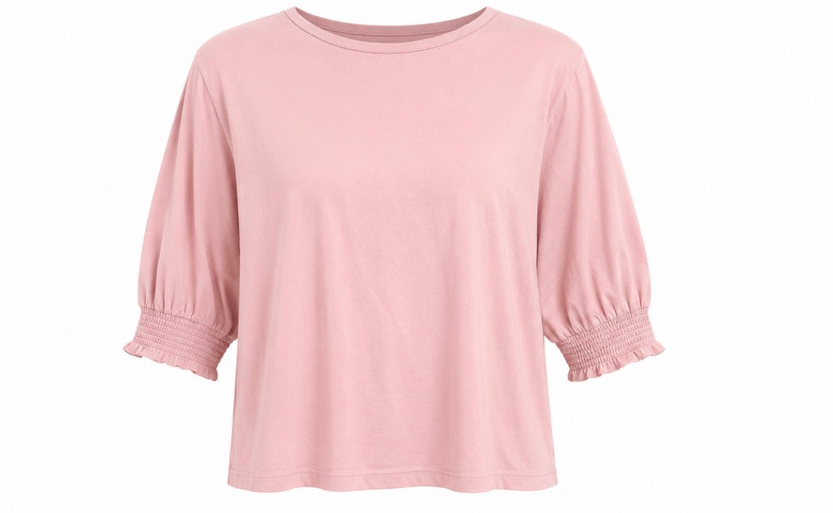Blush Pink 3/4 Sleeve Top