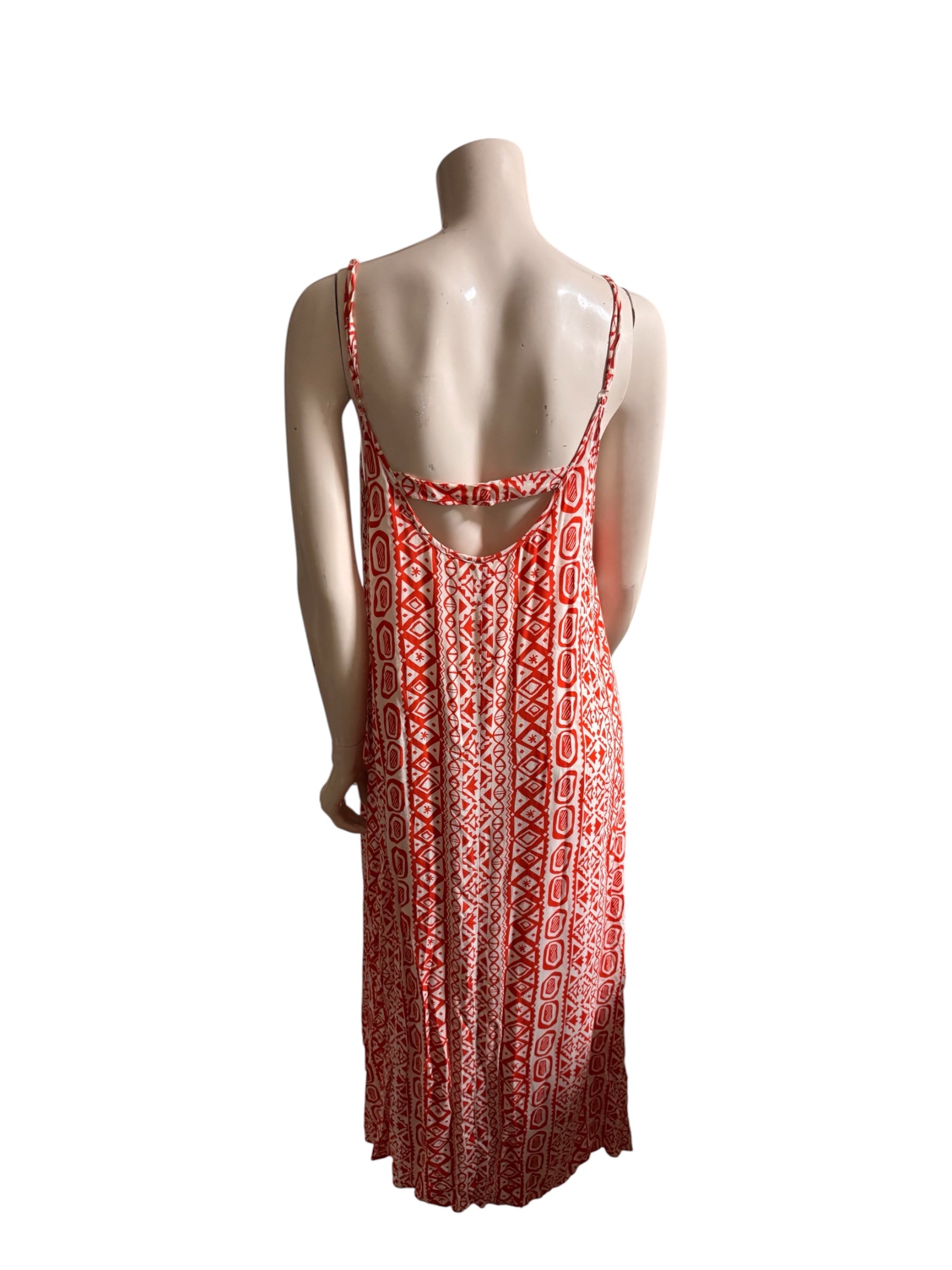 Red & White Maxi Dress