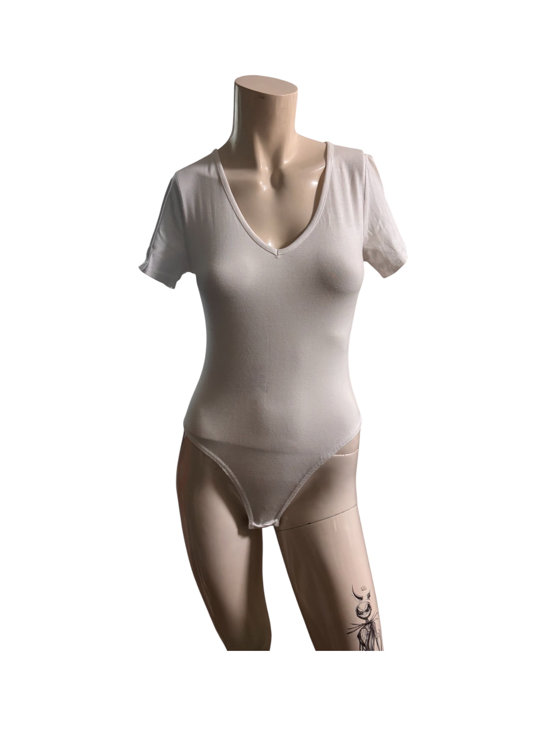 White V-Neck Bodysuit