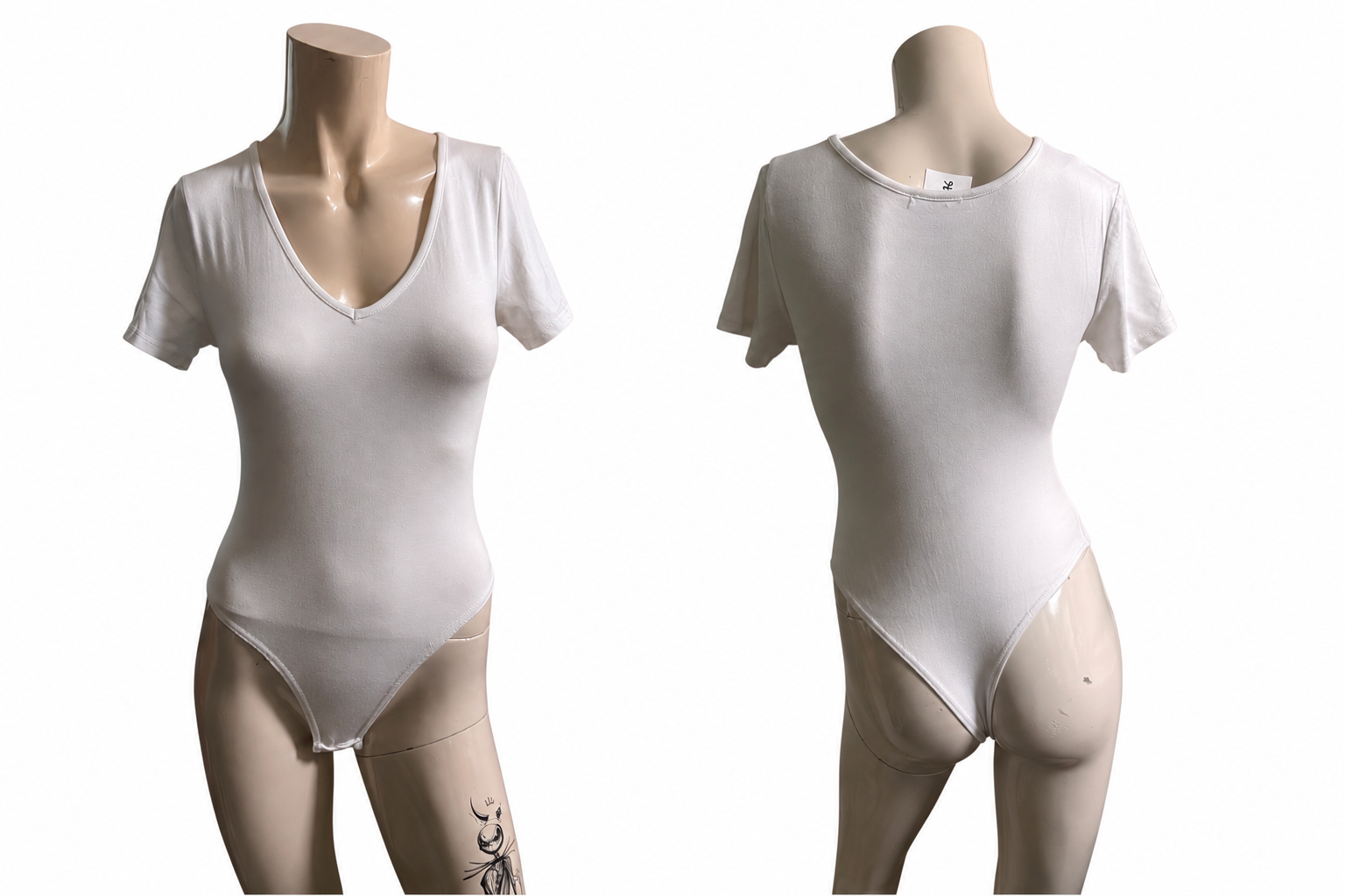 White V-Neck Bodysuit
