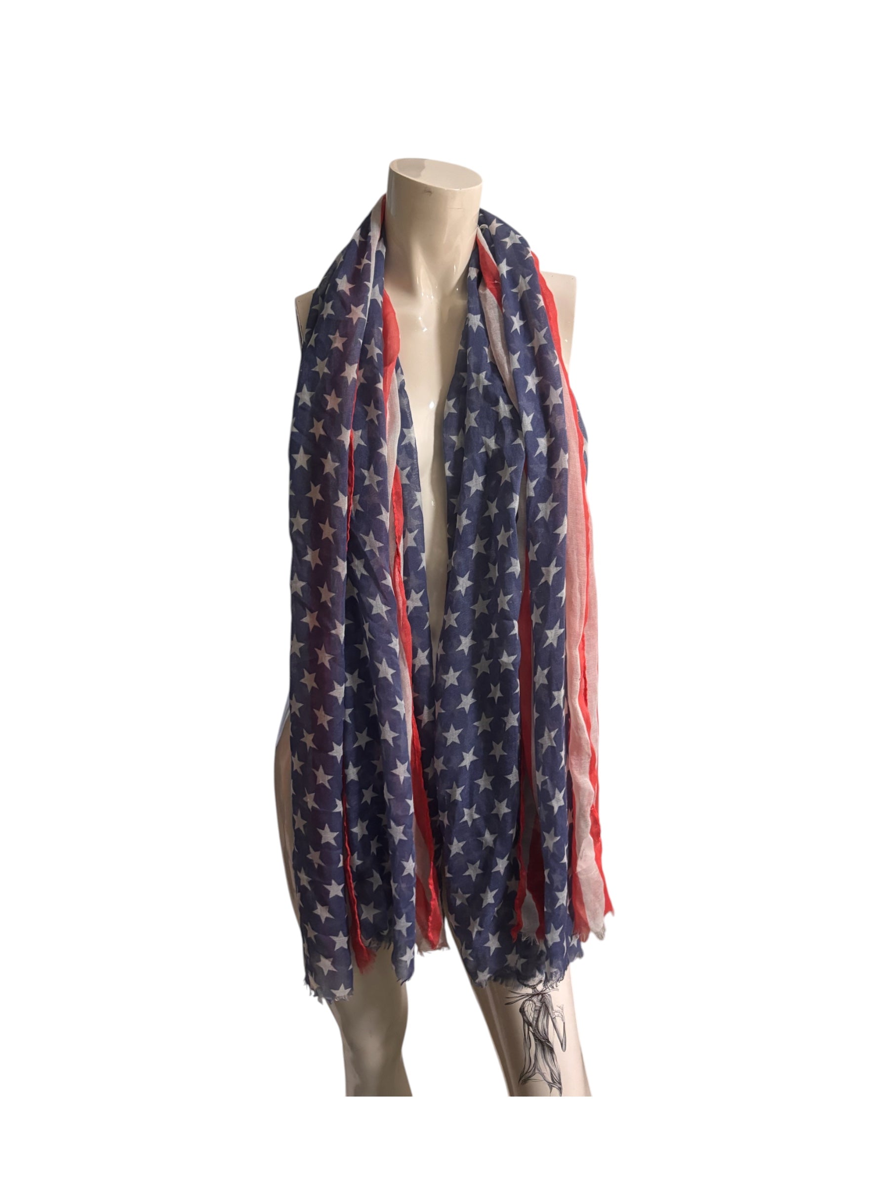 American Flag Print Lightweight Scarf