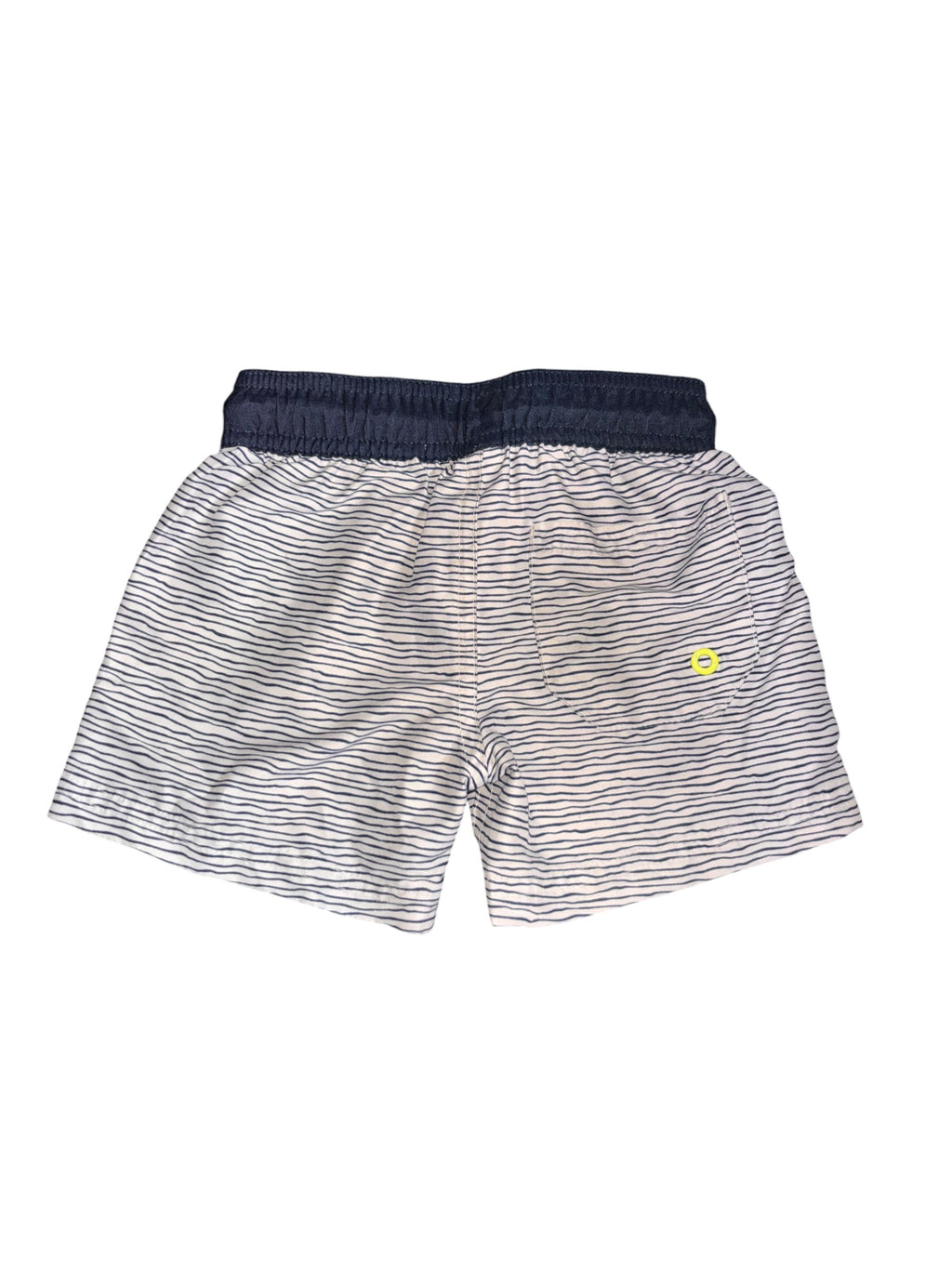Navy & White Striped Swim Shorts