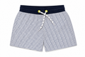 Navy & White Striped Swim Shorts