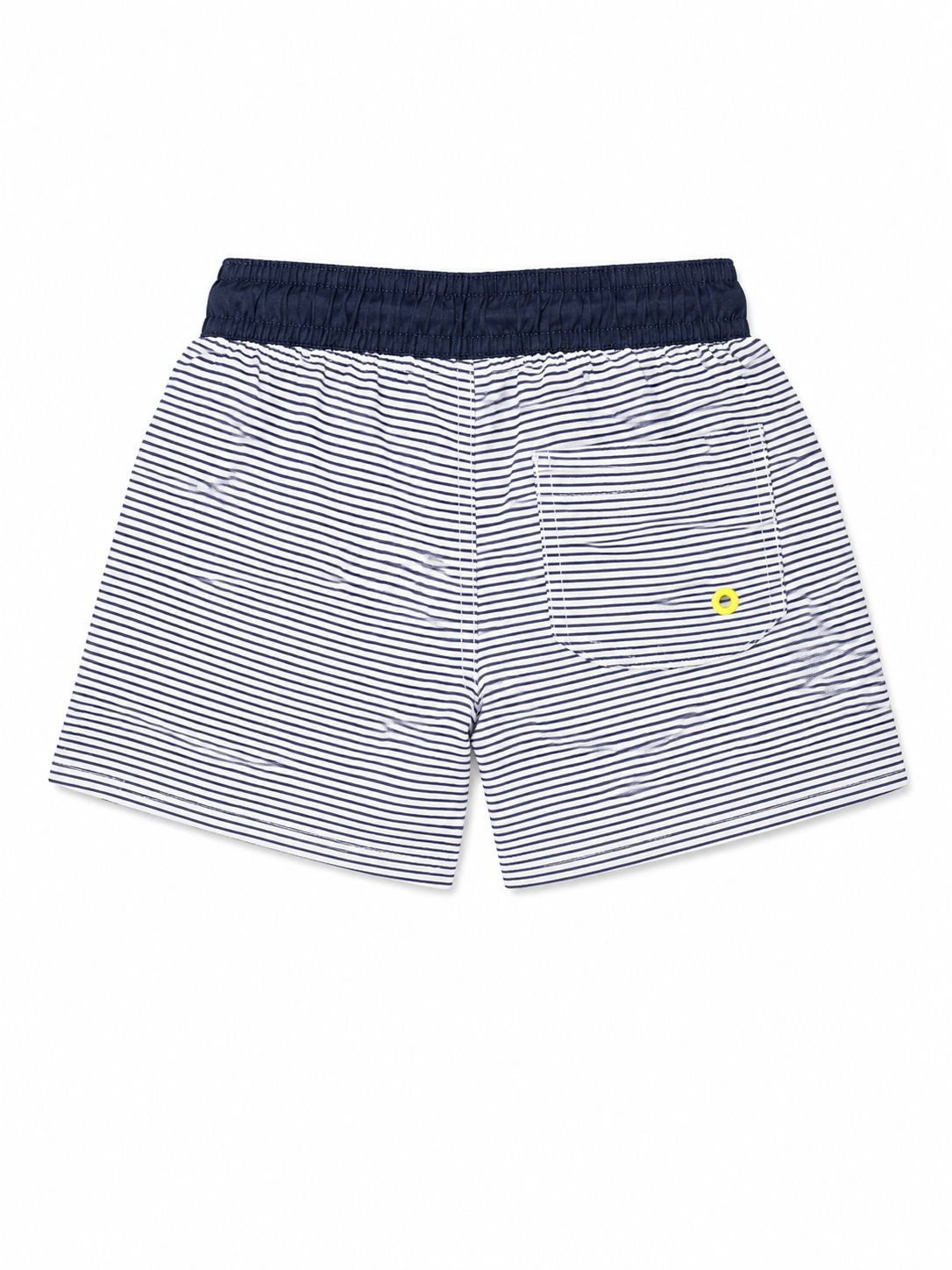Navy & White Striped Swim Shorts