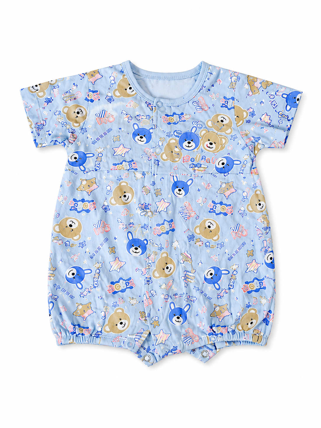 Blue Teddy Bear Baby Romper