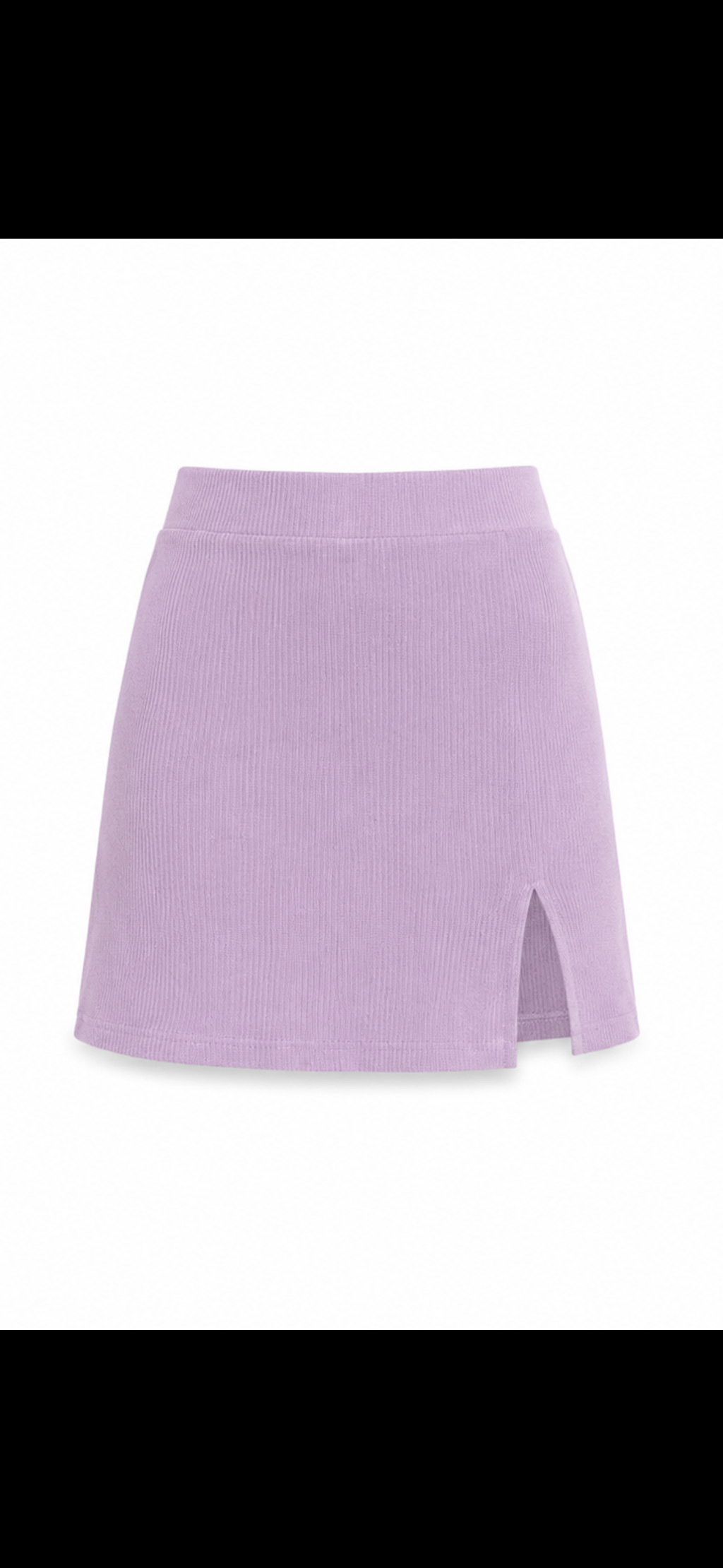 Lilac Ribbed Mini Skirt