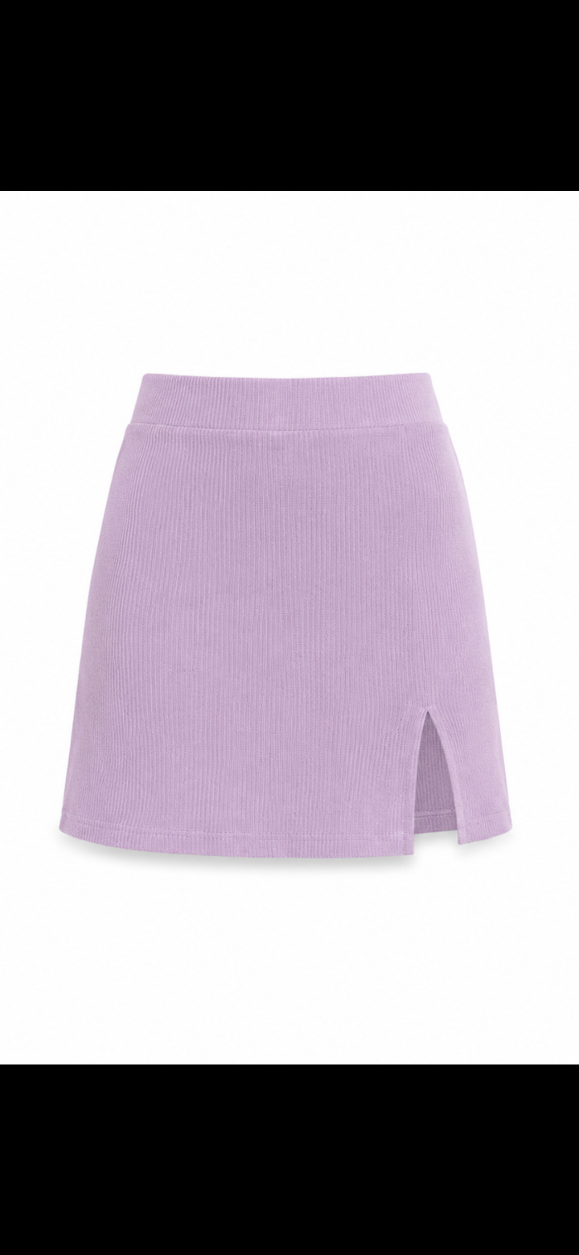 Lilac Ribbed Mini Skirt