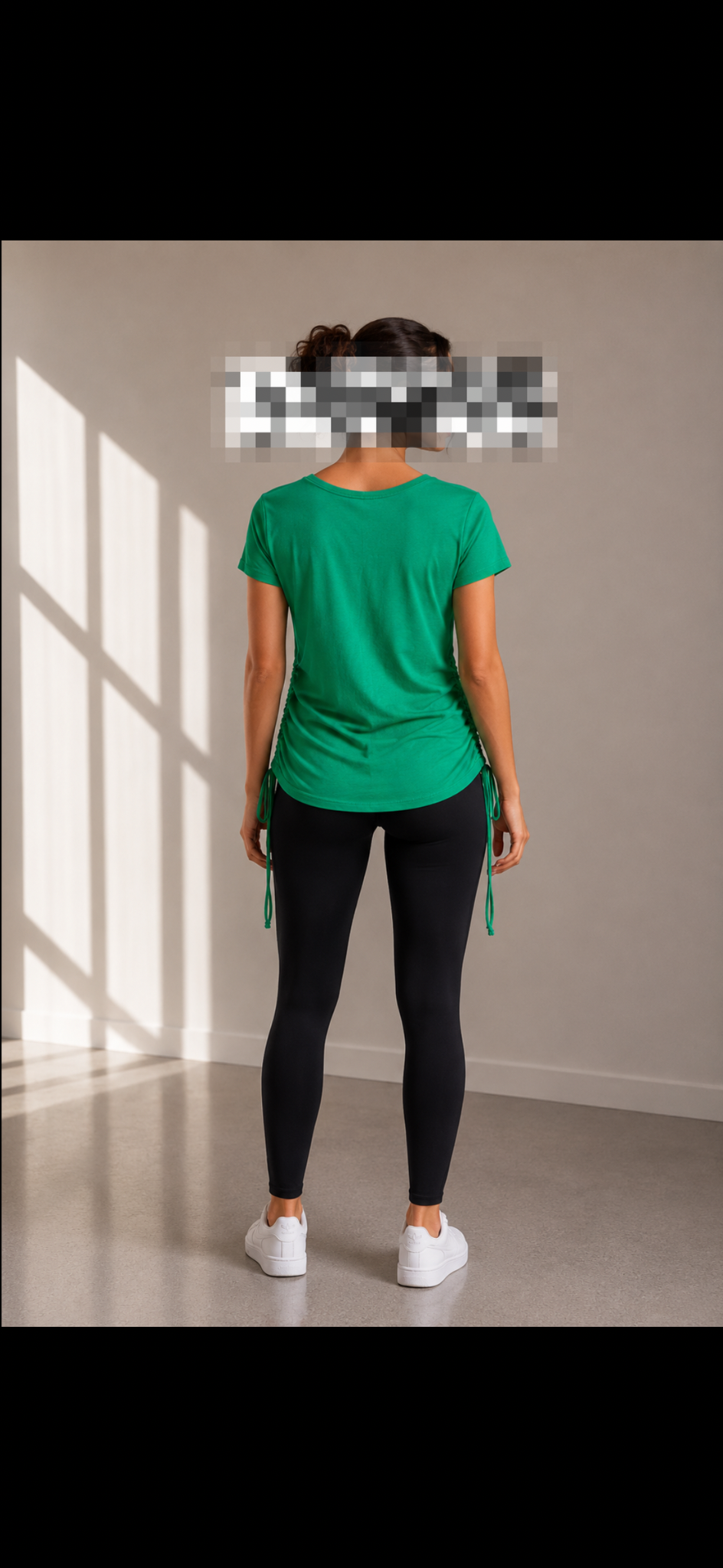 Green Ruched Side Tie Top