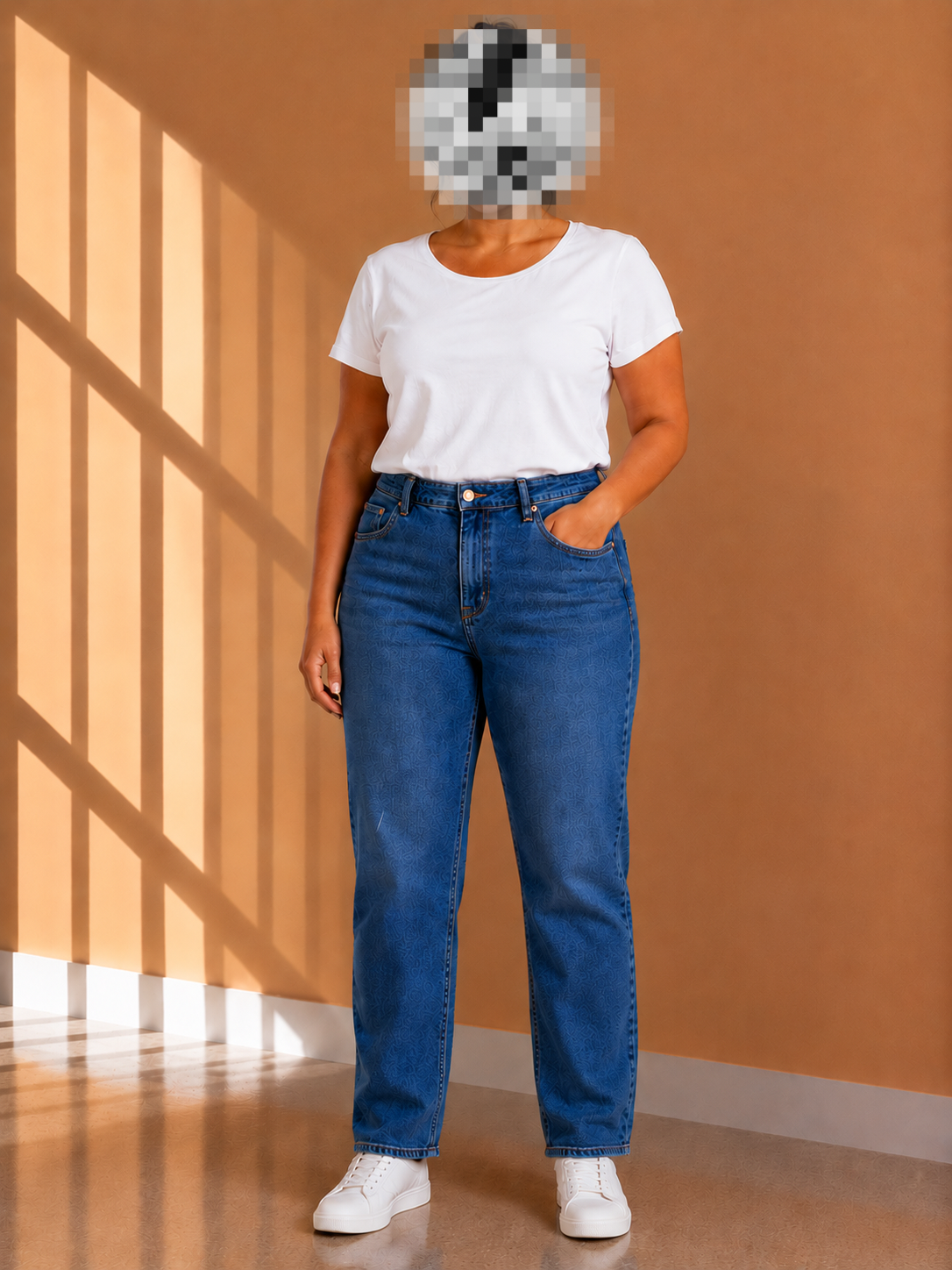 Blue Straight Leg Jeans