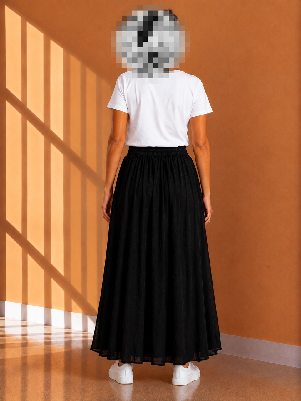 Black High-Low Maxi Skirt