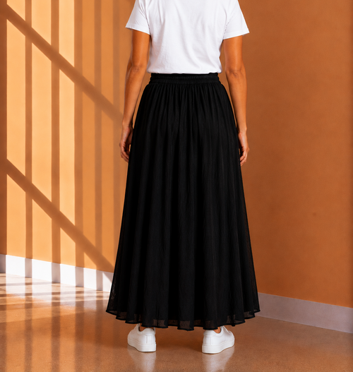 Black High Low Maxi Skirt
