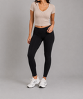 White Ribbed V-Neck Tee