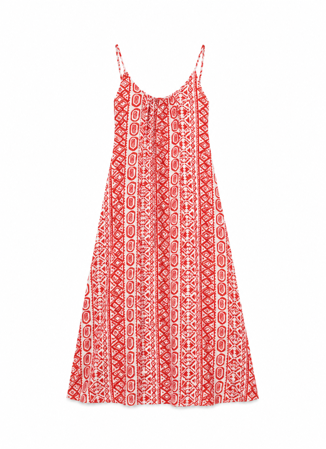 Red & White Maxi Dress