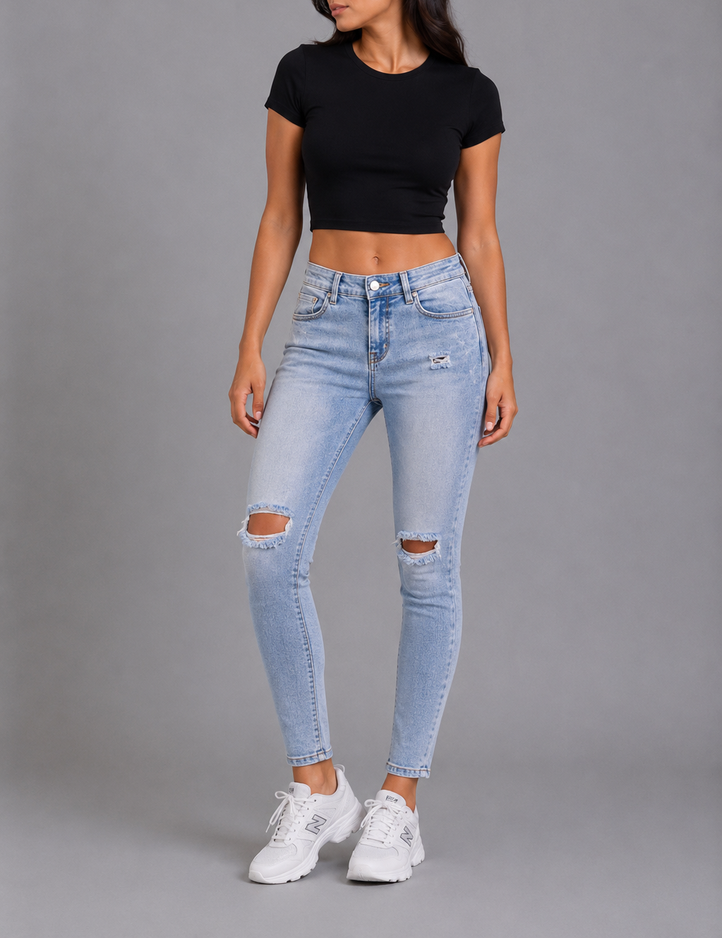 Light Wash Distressed Skinny Jeans