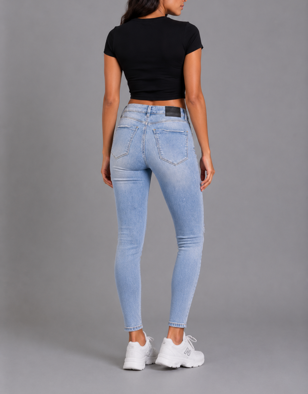 Light Wash Distressed Skinny Jeans