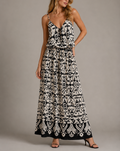Black & White Printed Midi Dress