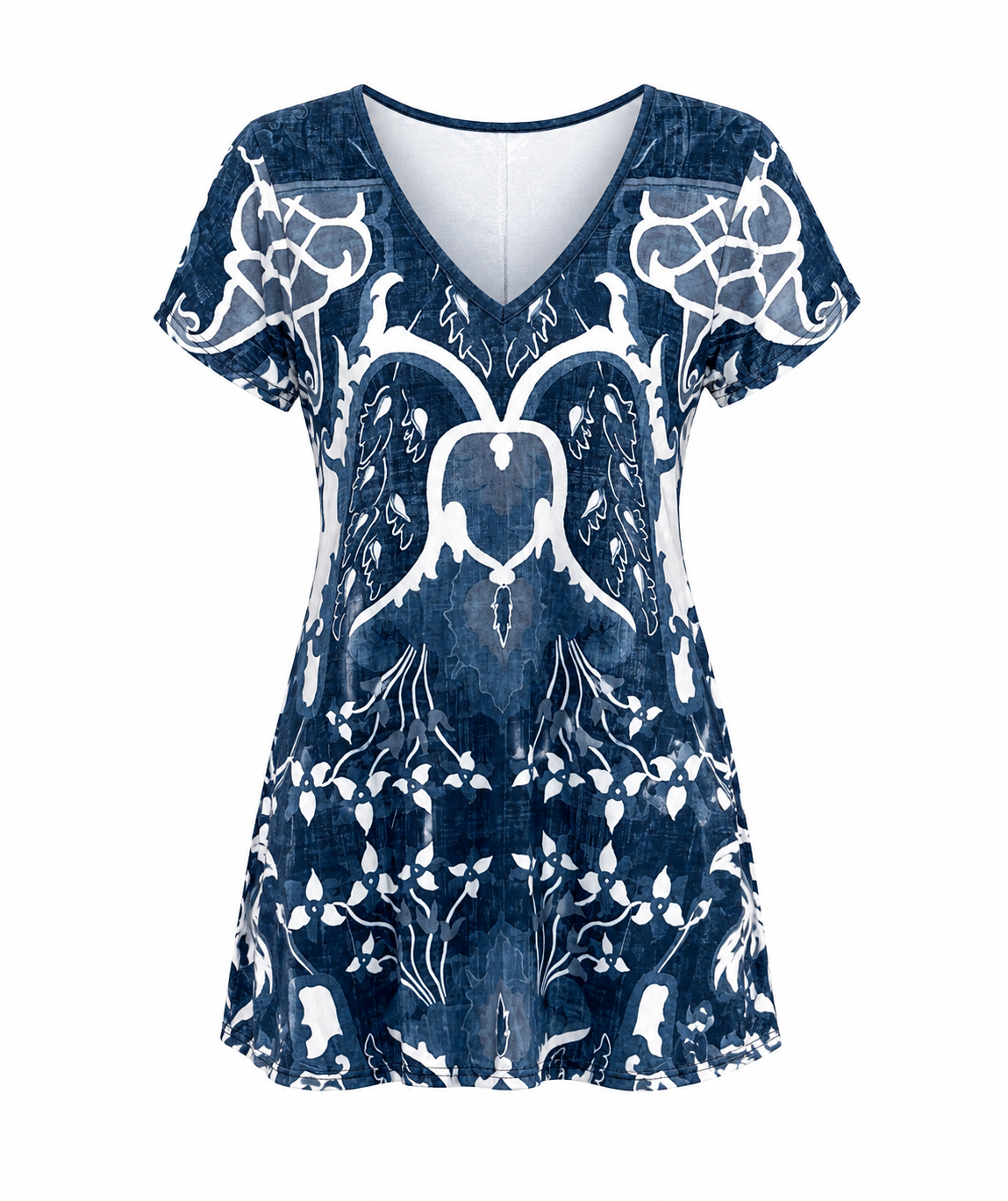 Printed V Neck Dress