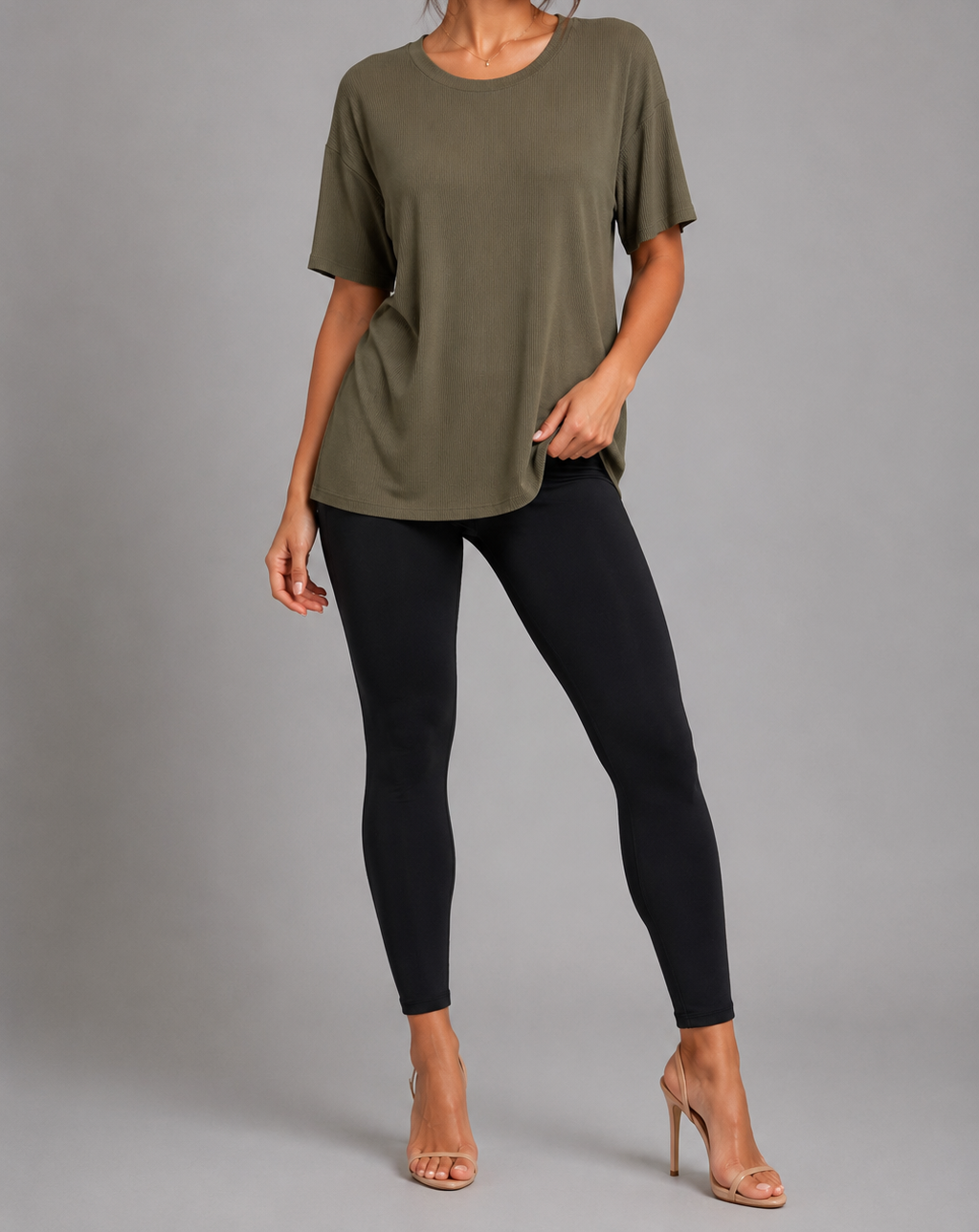 Khaki Ribbed Shirt