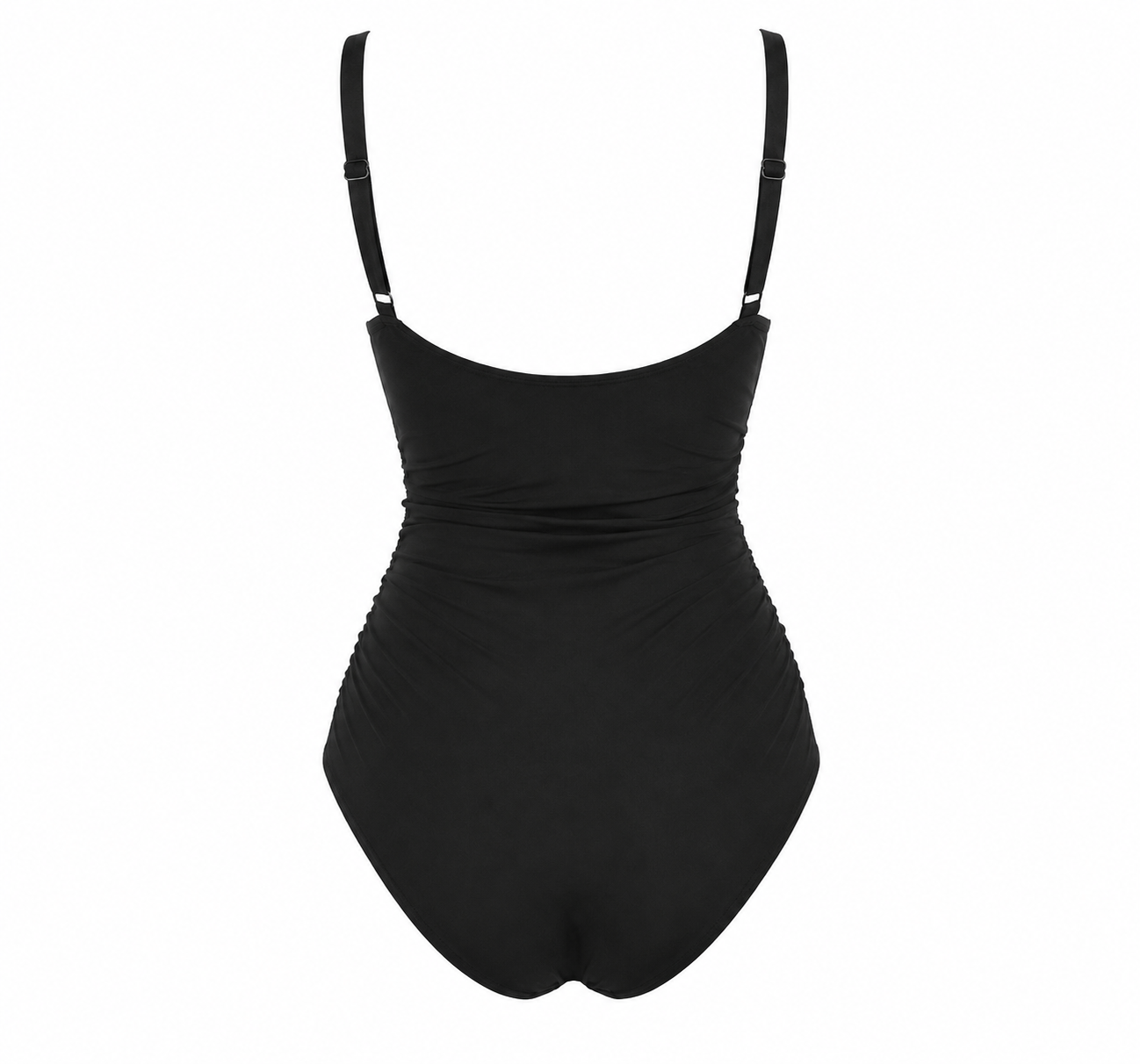 Black Ruched One Piece Swimsuit