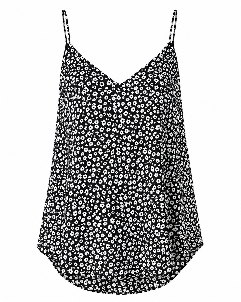 Black Floral Cami Top