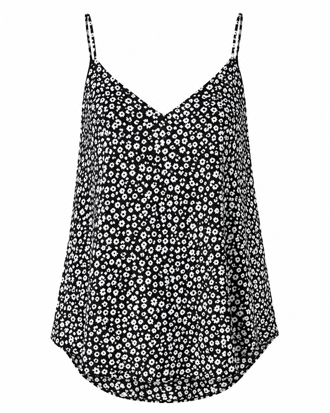 Black Floral Cami Top