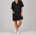 Black Button Down Midi Dress