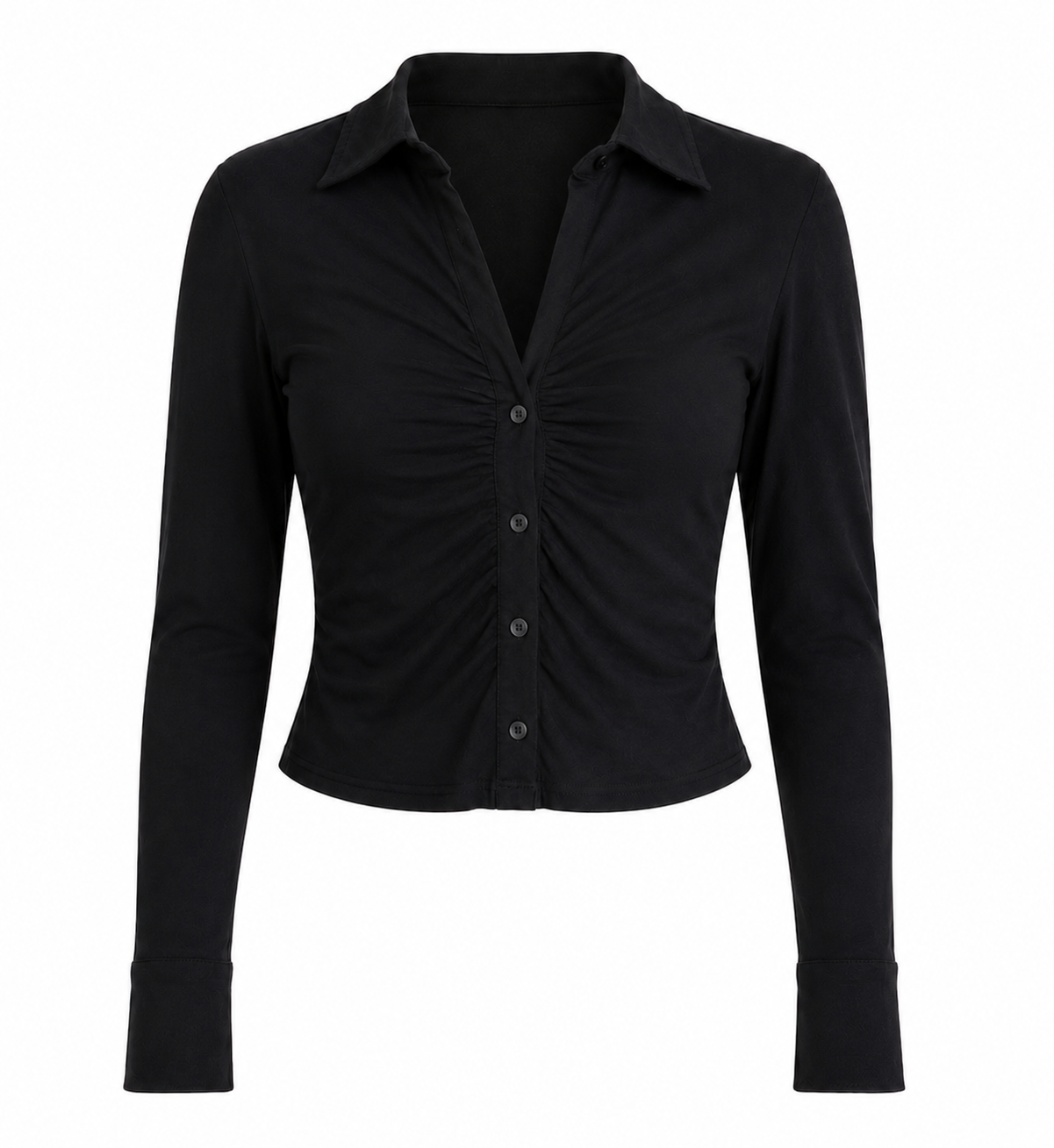 Ruched Button Front