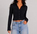 Ruched Button Front