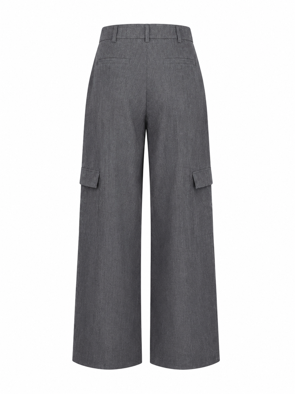Grey Wide Leg Cargo Pants