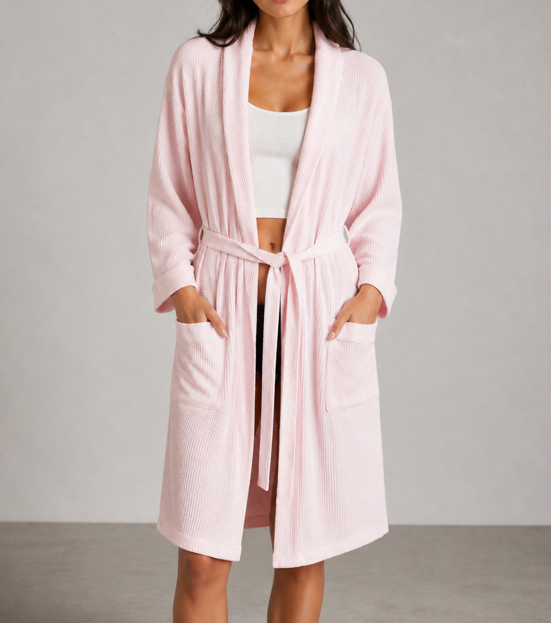 Light Pink Waffle Robe