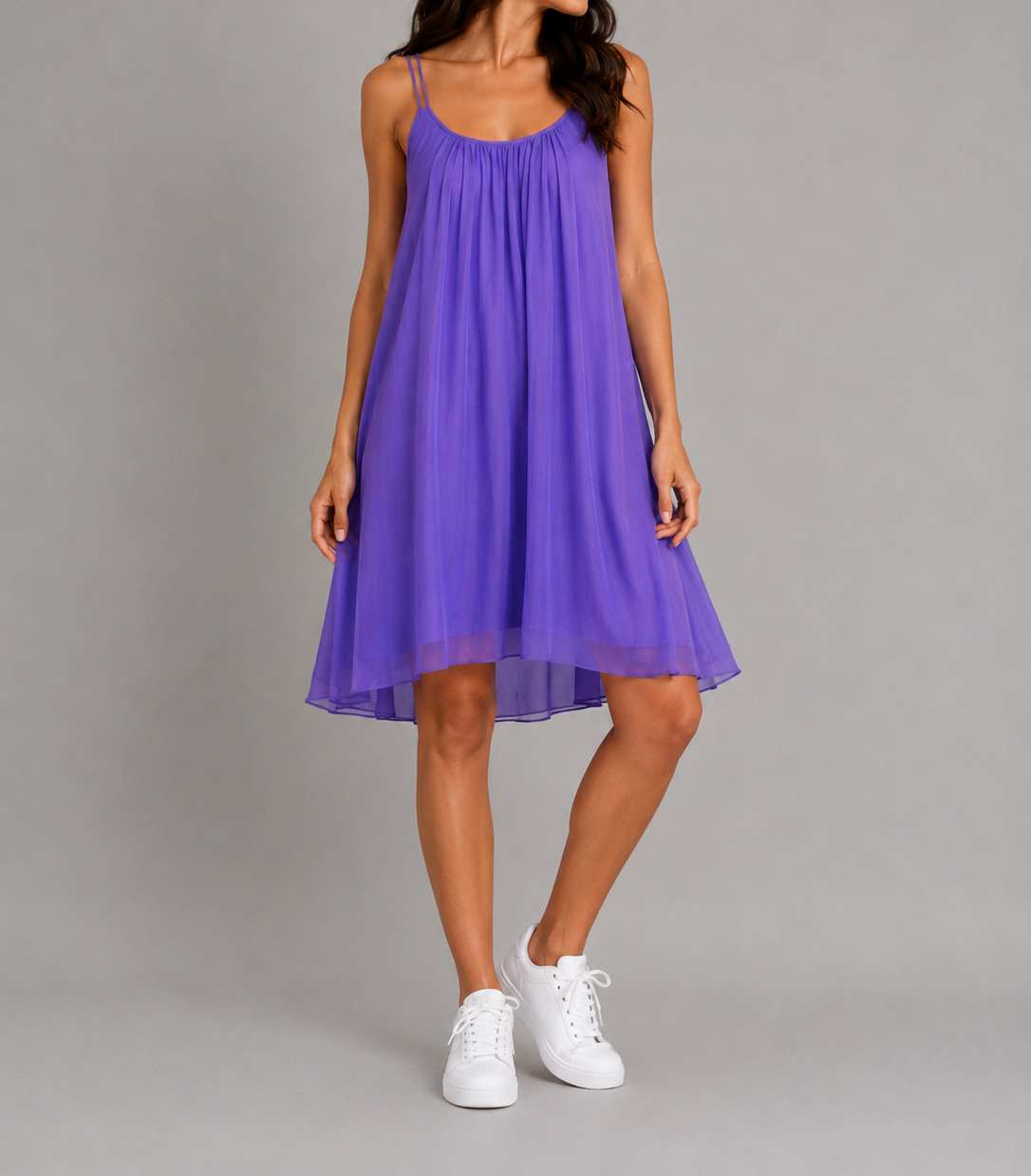Purple Chiffon Swing Dress