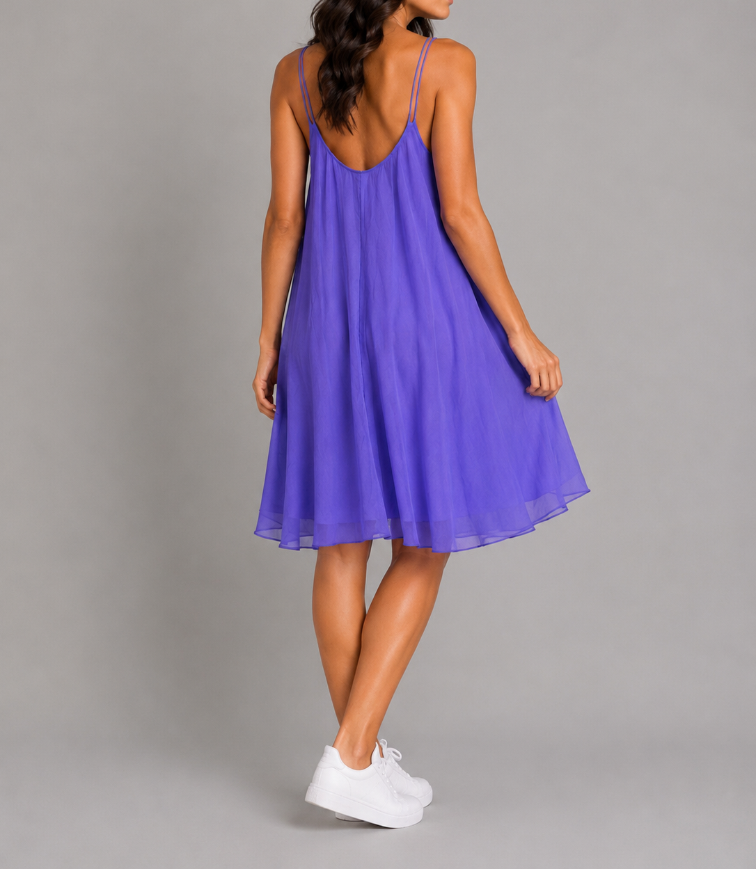 Purple Chiffon Swing Dress