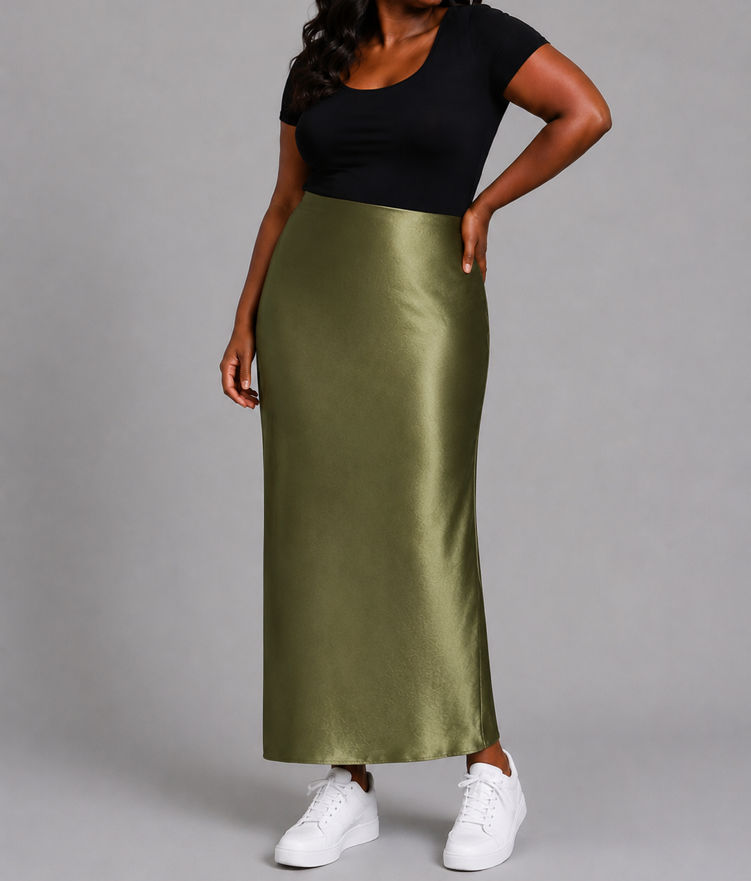 Satin Midi Skirt