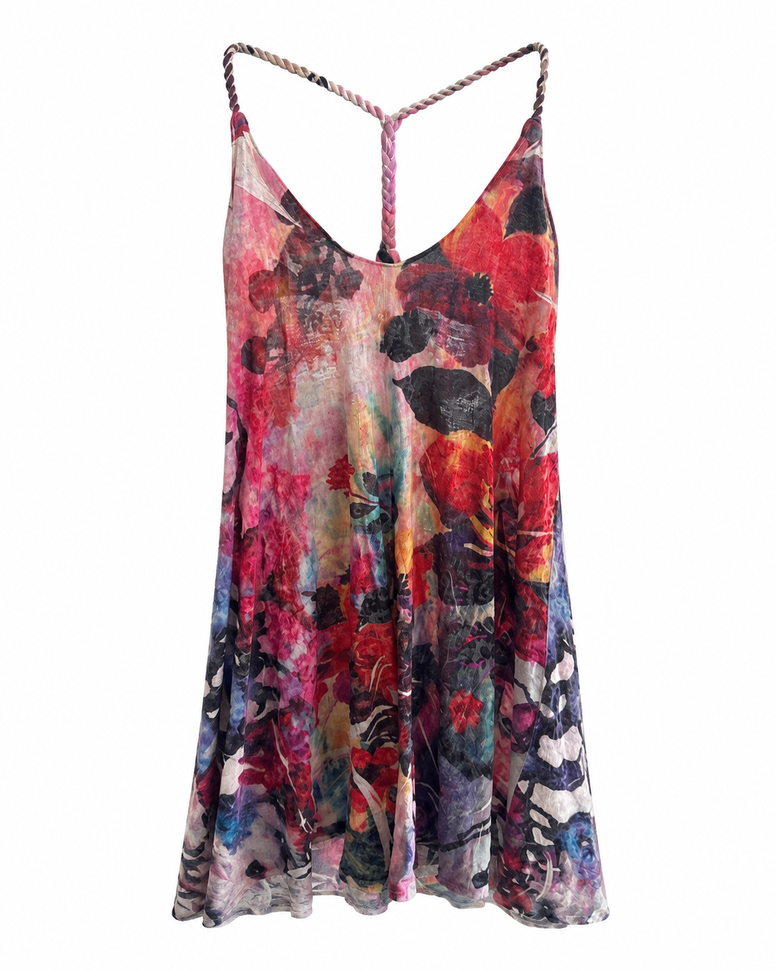Abstract Floral Print Long Singlet