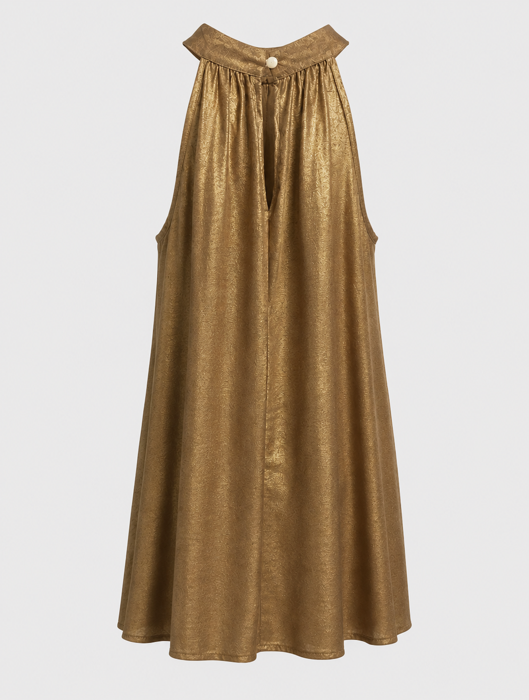 Metallic Taupe Sleeveless Maxi Dress