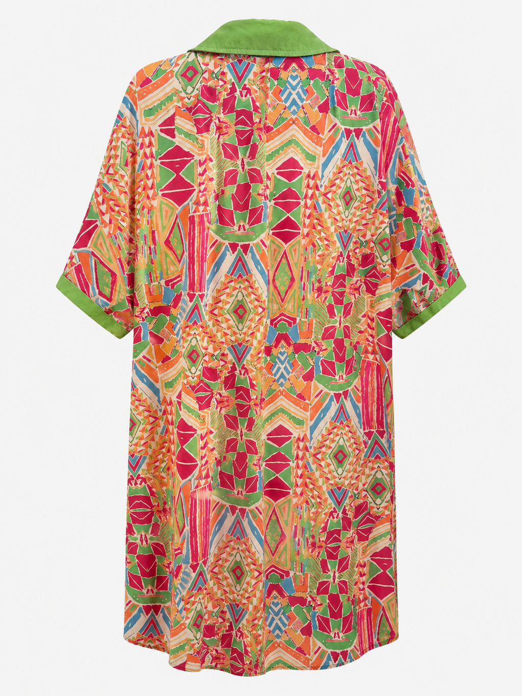 Abstract Print Button Up Dress