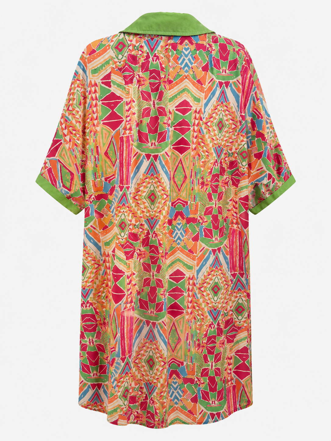 Abstract Print Button Up Dress