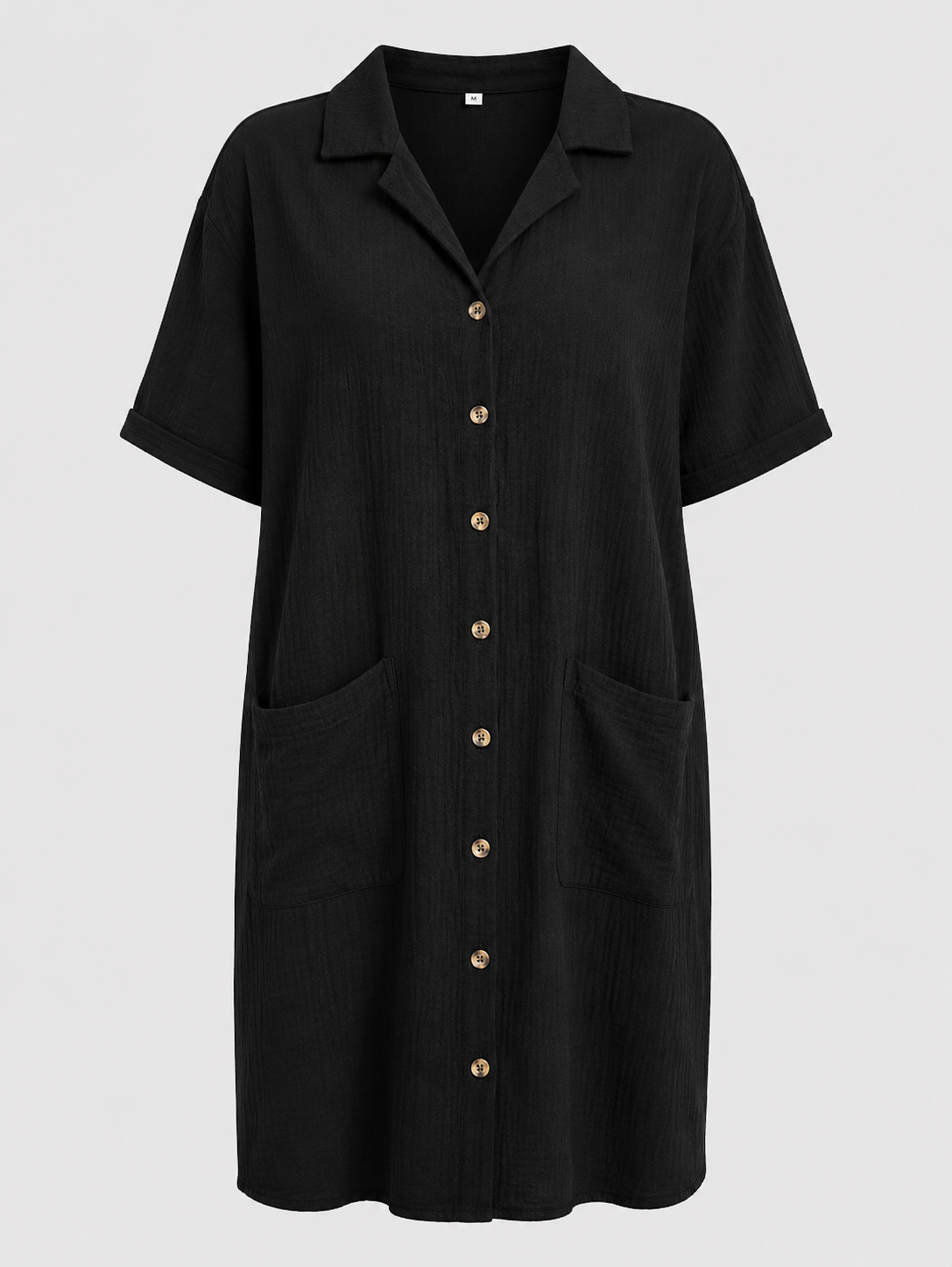 Black Button Down Midi Dress