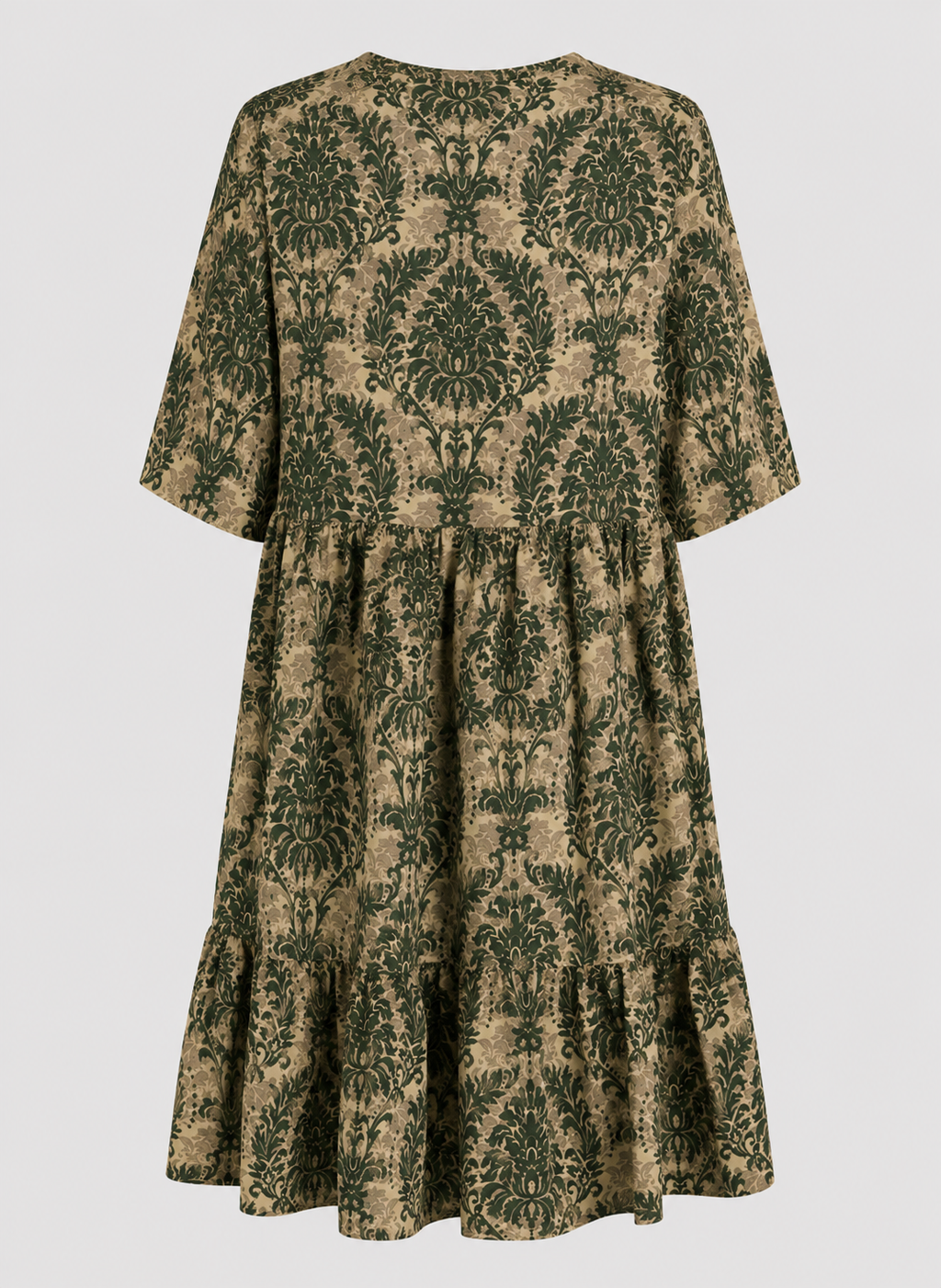 Damask Print Midi Dress
