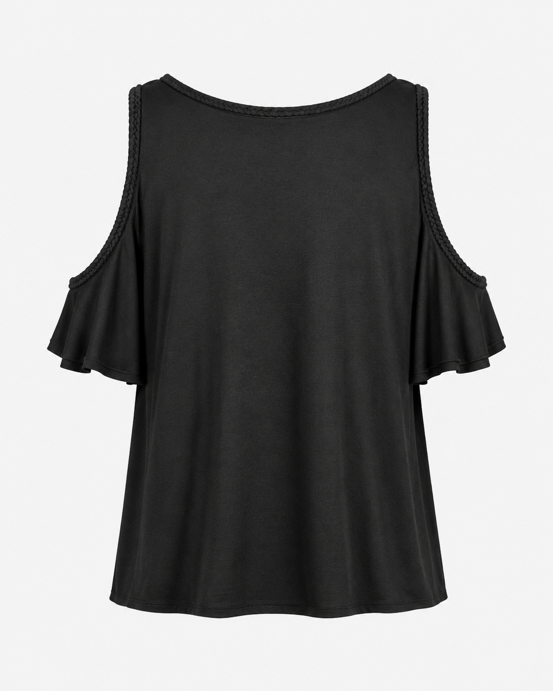 Black Cold Shoulder Tunic Shirt